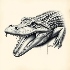 Realism Crocodile Tattoo