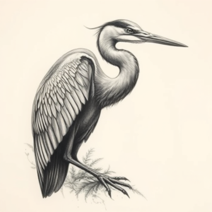 Realism Heron Tattoo