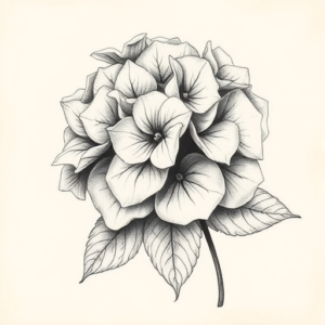 Realism Hydrangea Tattoo