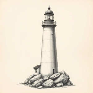 Realism Lighthouse Tattoo