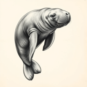 Realism Manatee Tattoo