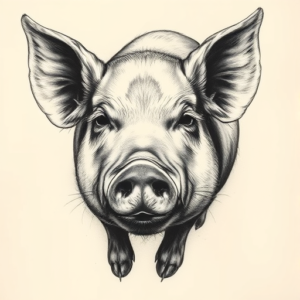 Realism Pig Tattoo