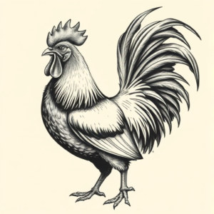 Realism Rooster Tattoo