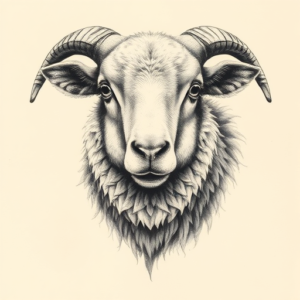Realism Sheep Tattoo