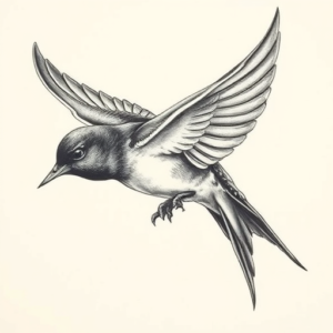 Realism Swallow Tattoo