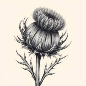 Realism Thistle Tattoo