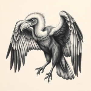Realism Vulture Tattoo