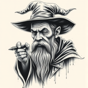 Realism Wizard Tattoo