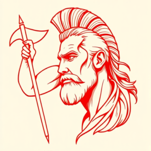 Red Ink Achilles Tattoo