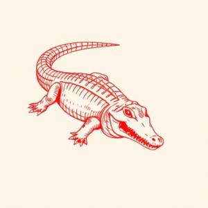 Red Ink Alligator Tattoo