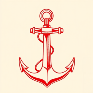 Red Ink Anchor Tattoo