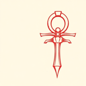 Red Ink Ankh Tattoo