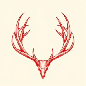 Red Ink Antler Tattoo