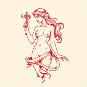 Red Ink Aphrodite Tattoo