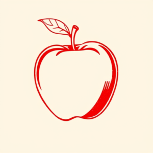 Red Ink Apple Tattoo