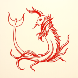 Red Ink Aquarius Tattoo