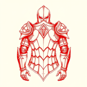 Red Ink Armor Tattoo