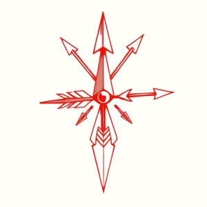 Red Ink Arrowhead Tattoo