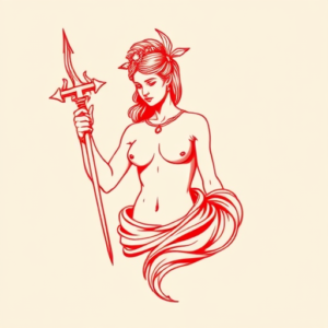 Red Ink Artemis Tattoo