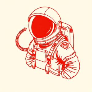 Red Ink Astronaut Tattoo