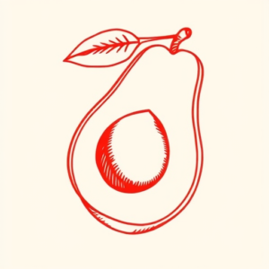 Red Ink Avocado Tattoo