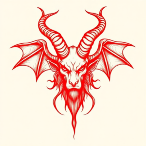 Red Ink Baphomet Tattoo