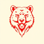 Red Ink Bear Tattoo