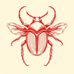 Red Ink Beetle Tattoo