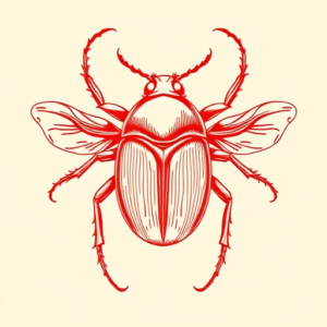 Red Ink Beetle Tattoo