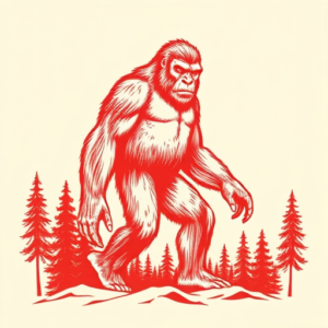 Red Ink Bigfoot Tattoo