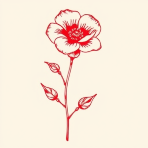 Red Ink Bluebonnet Tattoo