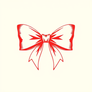 Red Ink Bow Tattoo