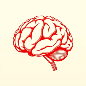 Red Ink Brain Tattoo