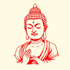 Red Ink Buddha Tattoo