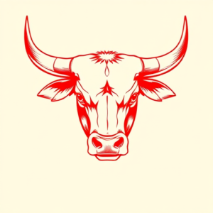 Red Ink Bull Tattoo