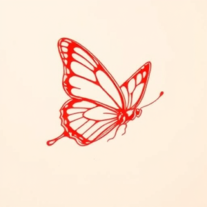 Red Ink Butterfly Tattoo