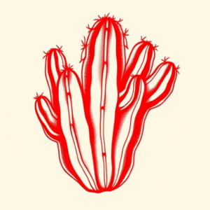 Red Ink Cactus Tattoo