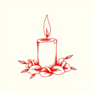 Red Ink Candle Tattoo