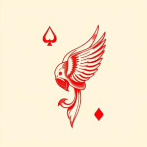 Red Ink Card Tattoo