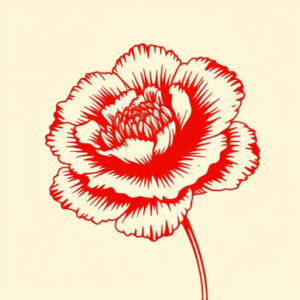 Red Ink Carnation Tattoo