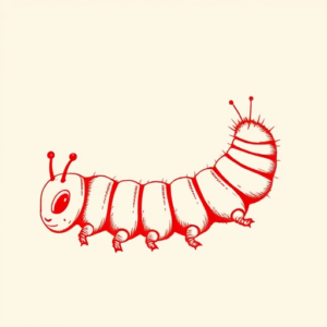 Red Ink Caterpillar Tattoo