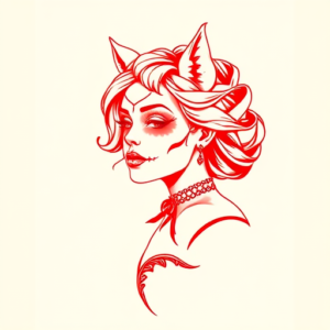 Red Ink Catrina Tattoo