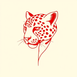 Red Ink Cheetah Tattoo