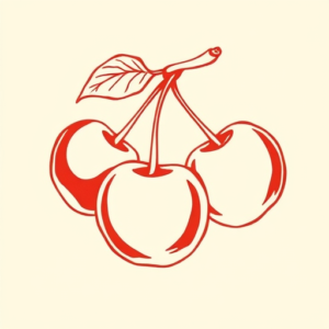 Red Ink Cherry Tattoo