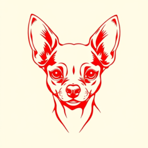 Red Ink Chihuahua Tattoo