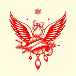 Red Ink Christmas Tattoo
