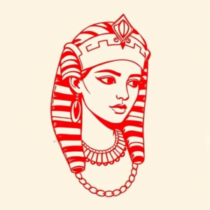 Red Ink Cleopatra Tattoo