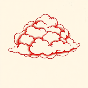 Red Ink Cloud Tattoo