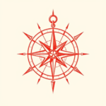 Red Ink Compass Tattoo