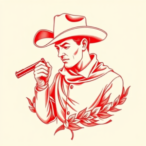 Red Ink Cowboy Tattoo